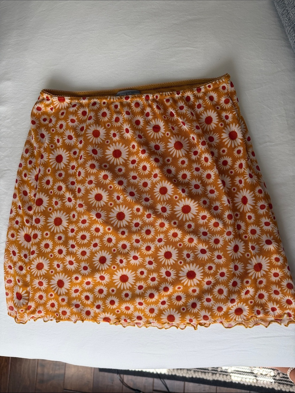 Urban Outfitters Orange Daisy Mini Skirt